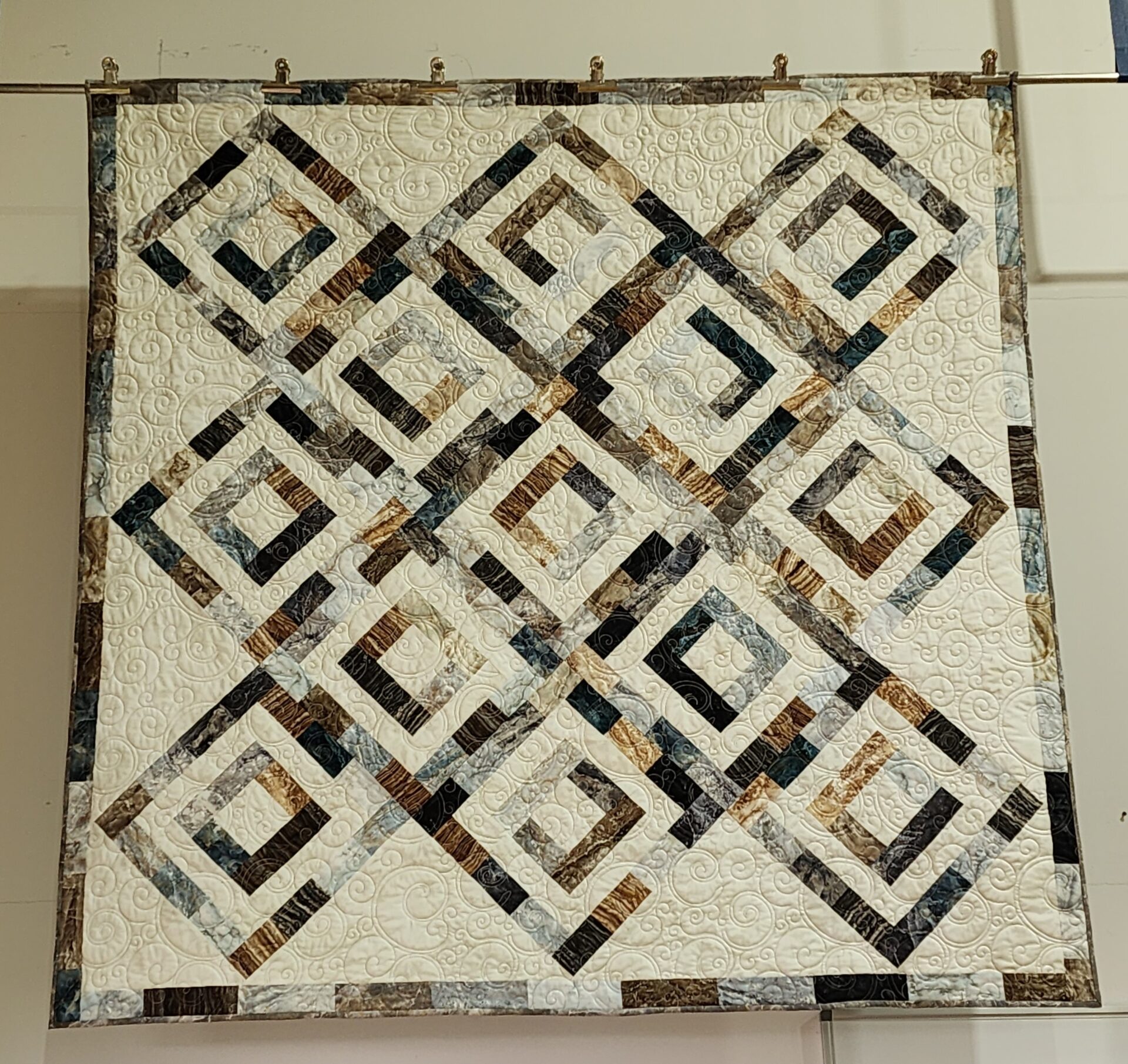 Iphigenes Walk Quilt Kit in Stonehenge Surfaces fabric. - Widebacks